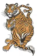 tiger walking tattoo design idea