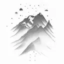 mountain path tree strength resilient journey space sun roots tattoo design idea