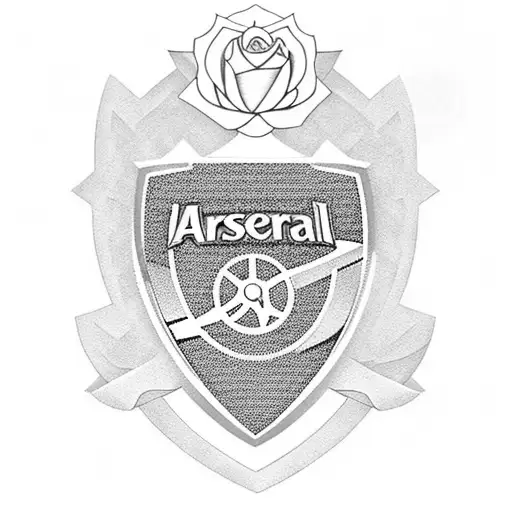 Arsenal football crest with roses tattoo design idea