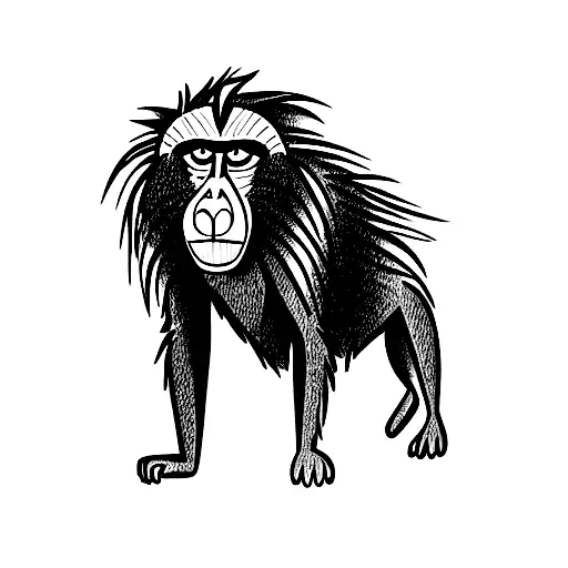 baboon. Mansard monkey. Rafiki from lion king tattoo design idea
