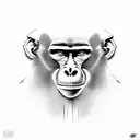 baboon. Mansard monkey.  tattoo design idea