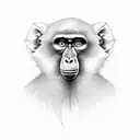 baboon. Mansard monkey.  tattoo design idea