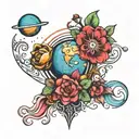 FoReign's Wrld and a planet tattoo design idea