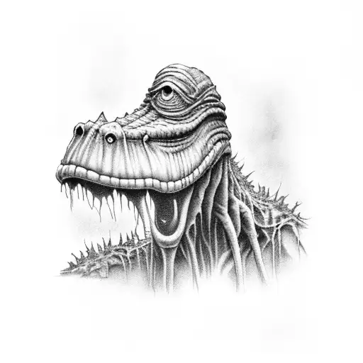 swamp monster tattoo design idea