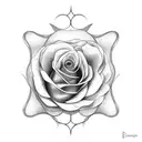 Rosa na mão e 1984 nós dedos tattoo design idea