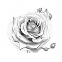 Rosa na mão e 1984 nós dedos tattoo design idea