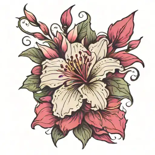 azalea flower tattoo design idea