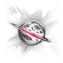 mercury planet tattoo design idea