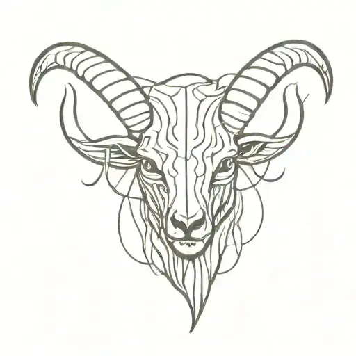 satanic macabre horror gothic slipknot goat tattoo design idea