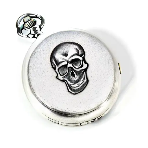 Pocket Watch, skull tattoo design idea