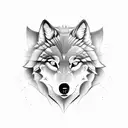 twin wolfs tattoo design idea