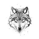 twin wolfs tattoo design idea