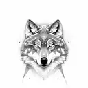 twin wolfs tattoo design idea