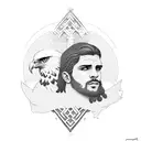 Greek god with eagle tattoo design idea