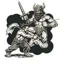 David and Goliath tattoo design idea
