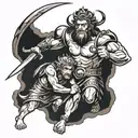 David and Goliath tattoo design idea