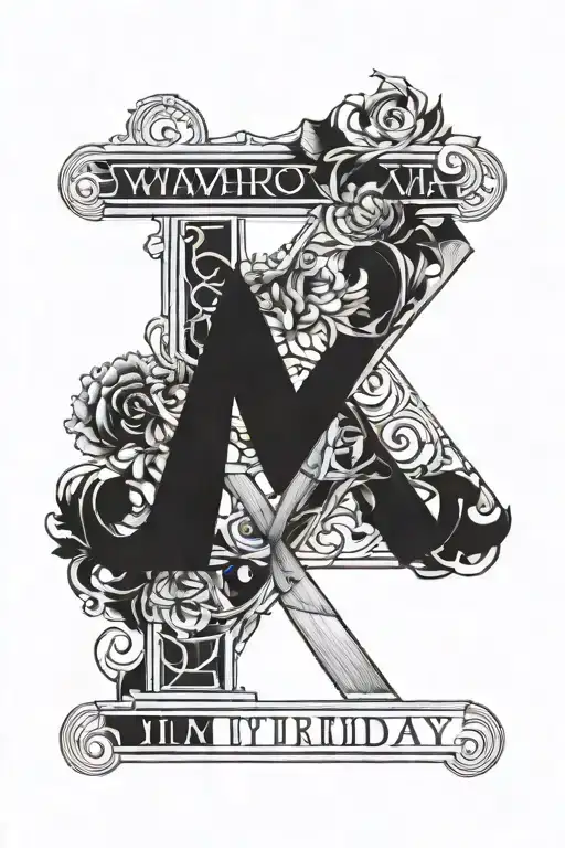 roman numerals 3 with birthday inside of it symbolizing tattoo design idea