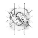 A DNA double helix forming the shape of an arara tattoo design idea