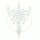 using this base, create more spikes around using the cyber tribal or cyber sigilism style tattoo design idea