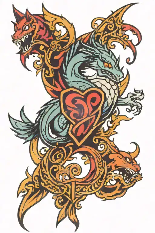fairy tail logo incorporated tattoo design idea