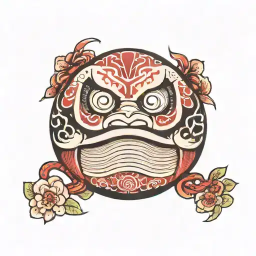 Daruma doll tattoo design idea