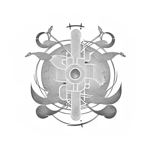 Circle electric guitar arm  tattoo design idea