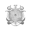 Circle electric guitar arm  tattoo design idea