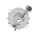 Circle electric guitar arm  tattoo design idea