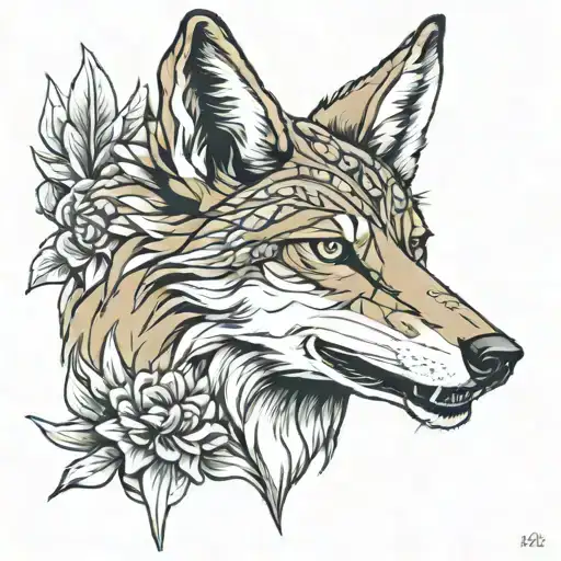 coyote tattoo design idea