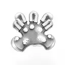 dog paw print, ring of cartoon bones  tattoo design idea