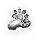 dog paw print, ring of cartoon bones  tattoo design idea
