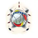 mixture of sports( tennis, football, gym, cricket, boxing) tattoo design idea