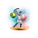 mixture of sports( tennis, football, gym, cricket, boxing) tattoo design idea