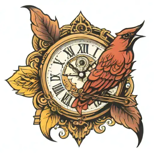 aye in clock inside tattoo design idea