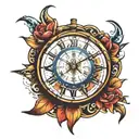 aye in clock inside tattoo design idea