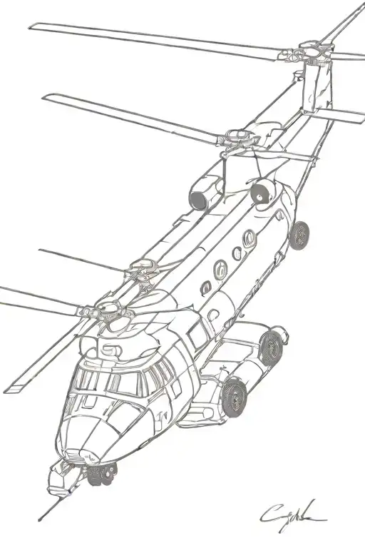 chinook helicopter tattoo design idea