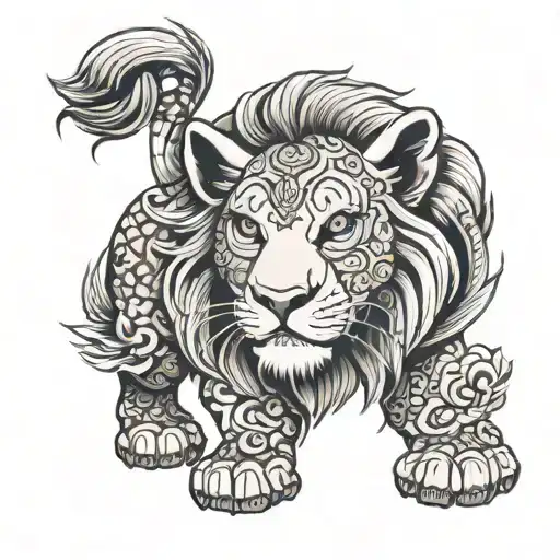 simba lion king tattoo design idea