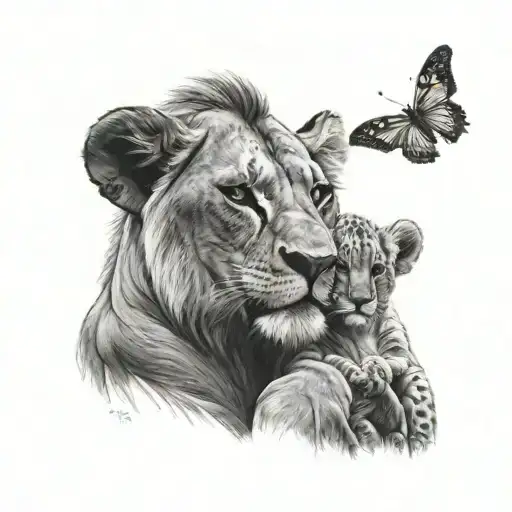 simba and his father tattoo design idea