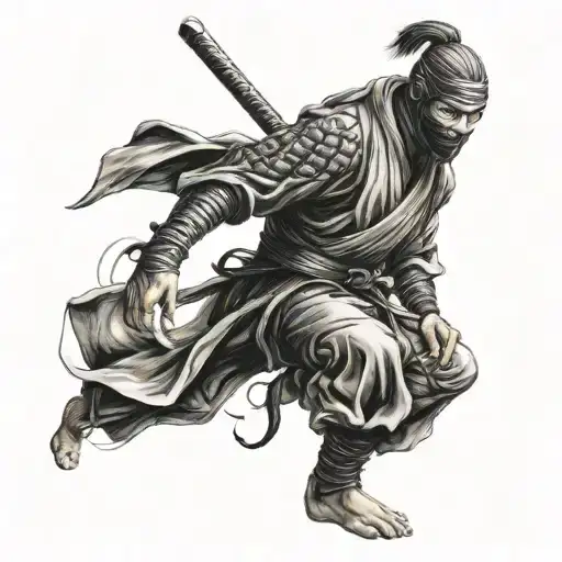 japanese ninja in prime tattoo design idea