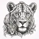 simba and his father in prime tattoo design idea
