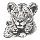 simba and his father in prime tattoo design idea