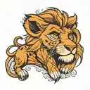 simba lion king tattoo design idea