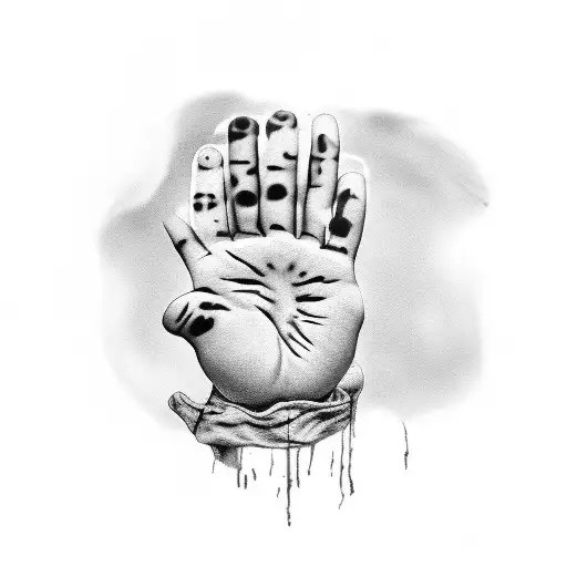 remembering the loss of baby boy with hand prints  tattoo design idea