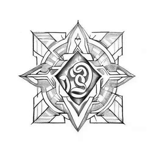 om arrow bow tattoo design idea