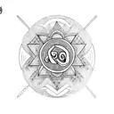 om arrow bow tattoo design idea