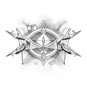 bow arrow tattoo design idea