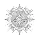 om arrow bow sun tattoo design idea