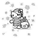 hello Kitty y2k  tattoo design idea
