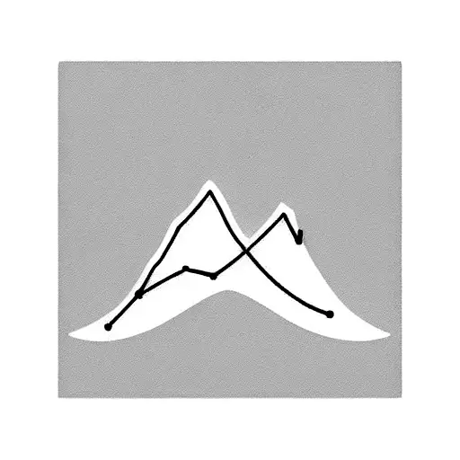 a line going from a mountain to waves and finishing in a heart rate tattoo design idea