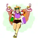 a hippie minotaur  tattoo design idea